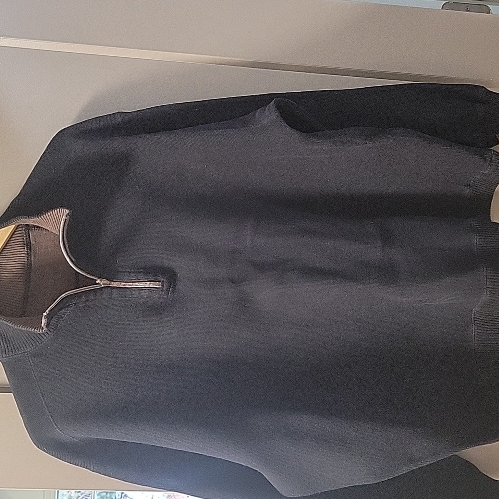 Tommy Bahamas Men's Classic Black Half Zip Sweater